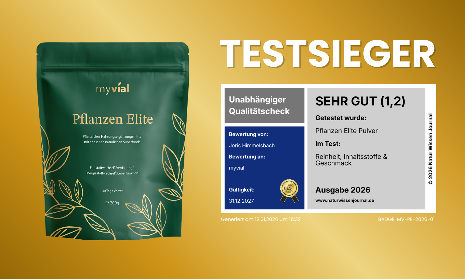 Pflanzen Elite – Testsieger Pflanzliches Nahrungsergänzungsmittel